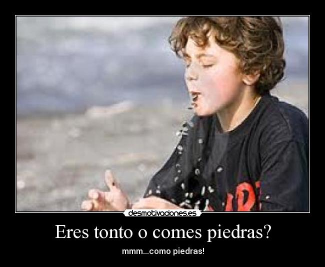 Eres tonto o comes piedras? -