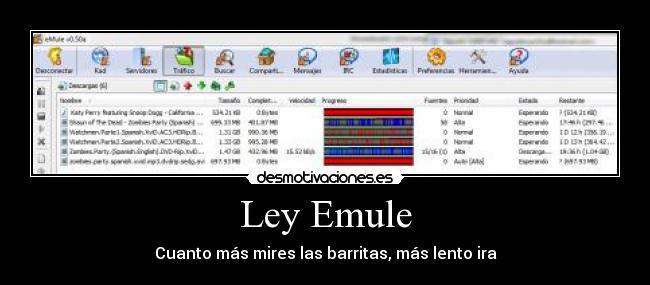 Ley Emule - Cuanto más mires las barritas, más lento ira