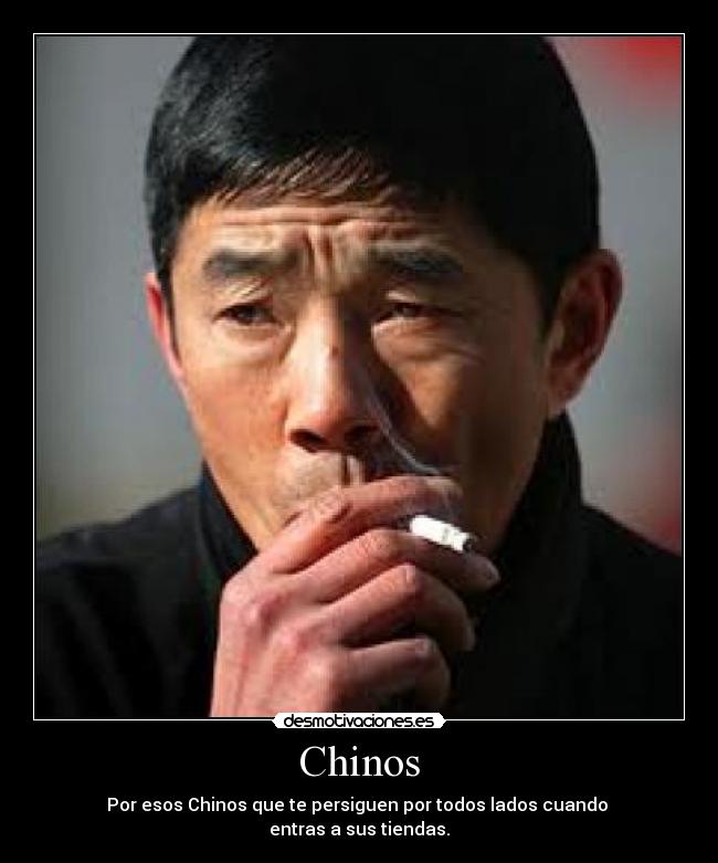 Chinos - Por esos Chinos que te persiguen por todos lados cuando
entras a sus tiendas.