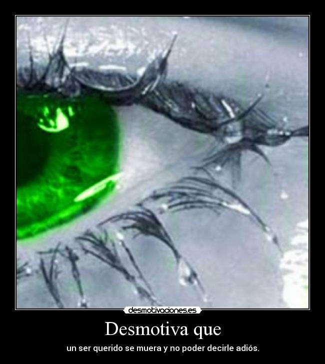 Desmotiva que - un ser querido se muera y no poder decirle adiós.