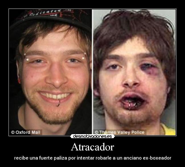 Atracador - recibe una fuerte paliza por intentar robarle a un anciano ex-boxeador