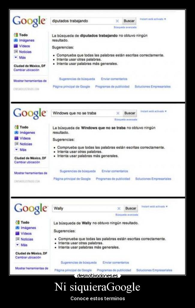 carteles google terminos desmotivaciones