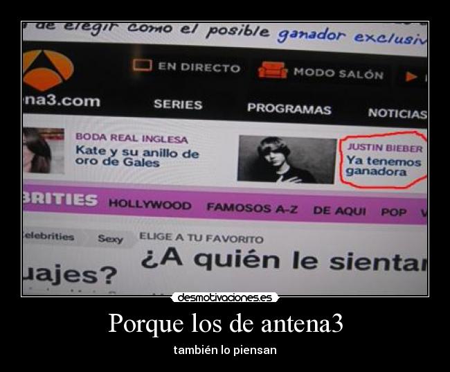 Porque los de antena3 - también lo piensan