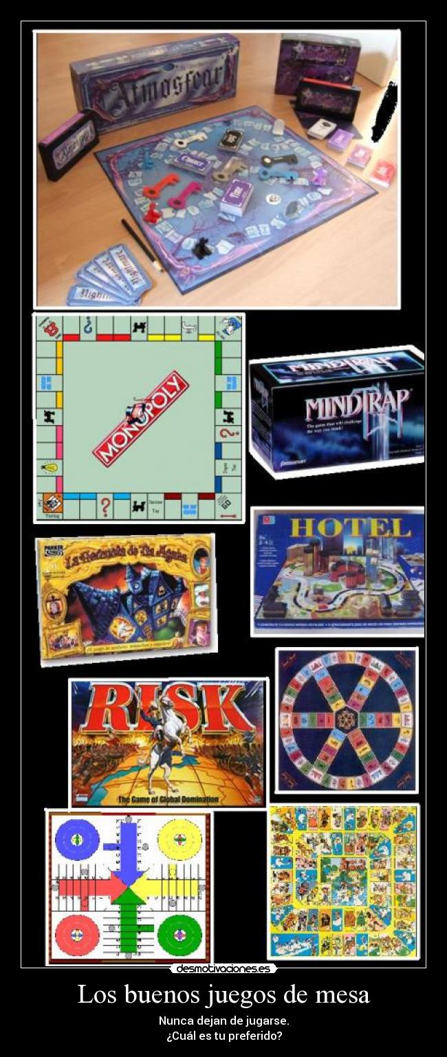 carteles juego mesa jugar parchis oca trivial risk hotel atmosfear agatha desmotivaciones