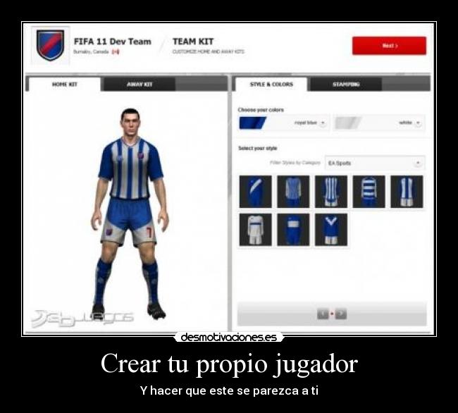 Crear tu propio jugador -