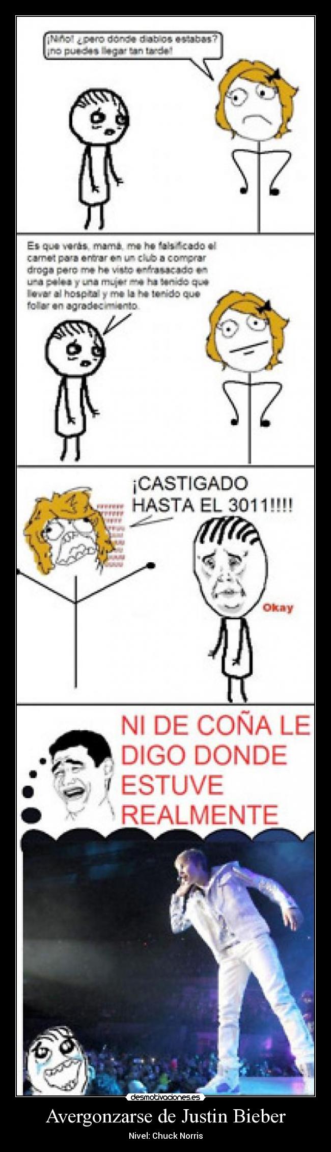 Avergonzarse de Justin Bieber -