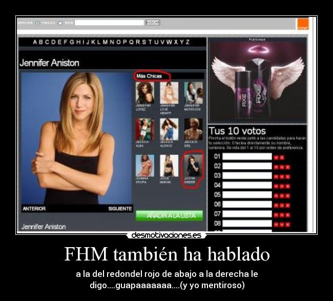 FHM también ha hablado - a la del redondel rojo de abajo a la derecha le digo....guapaaaaaaa....(y yo mentiroso)