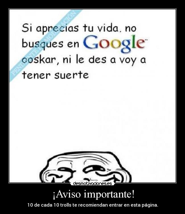 ¡Aviso importante! - 10 de cada 10 trolls te recomiendan entrar en esta página.