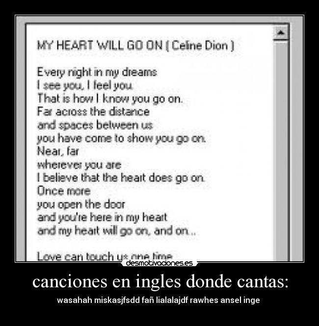 canciones en ingles donde cantas: - 