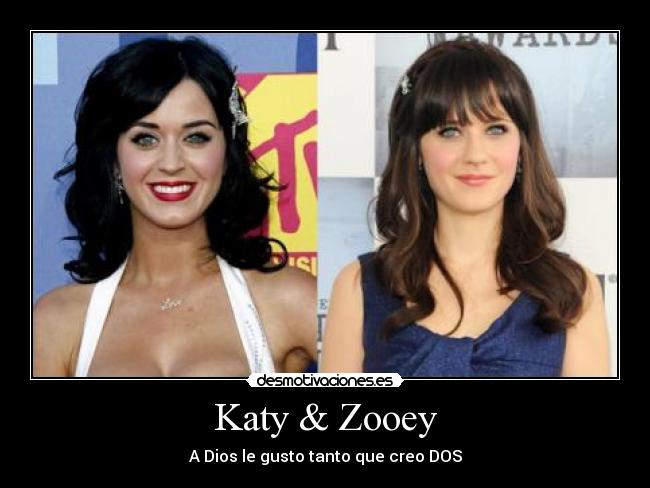 carteles katy perry zooey deschanel doble sexy desmotivaciones