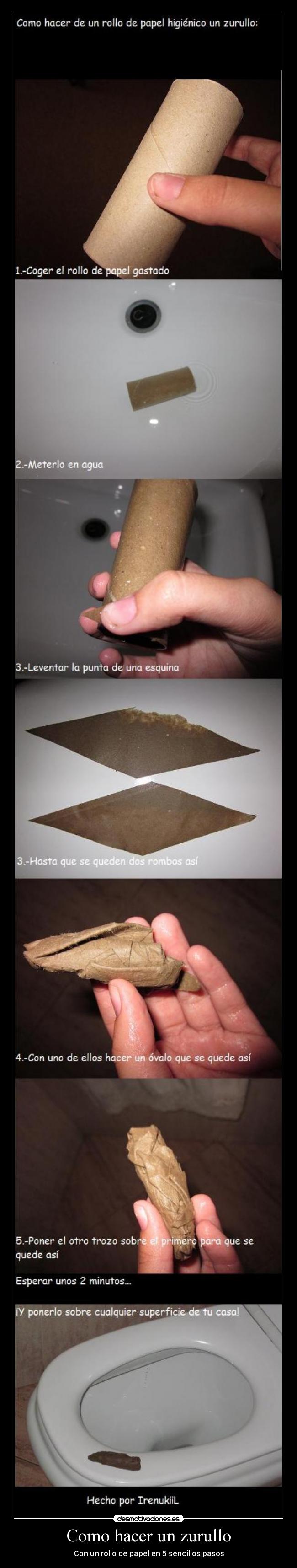 Como hacer un zurullo - Con un rollo de papel en 5 sencillos pasos
