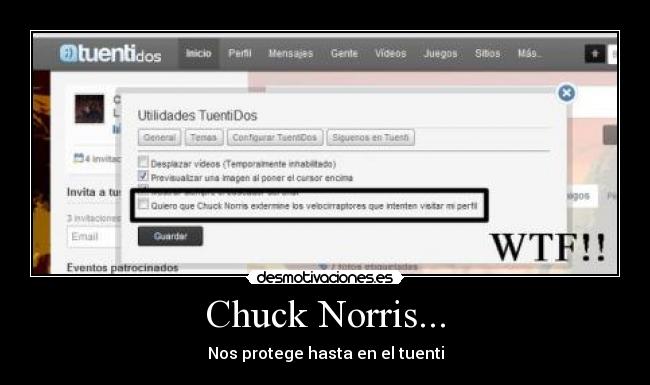 Chuck Norris... - Nos protege hasta en el tuenti