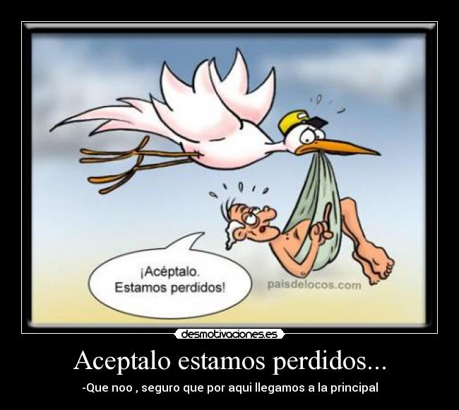 Aceptalo estamos perdidos... -