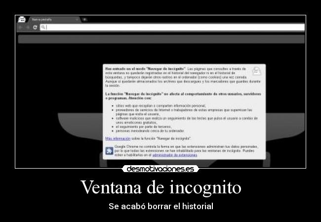Ventana de incognito -