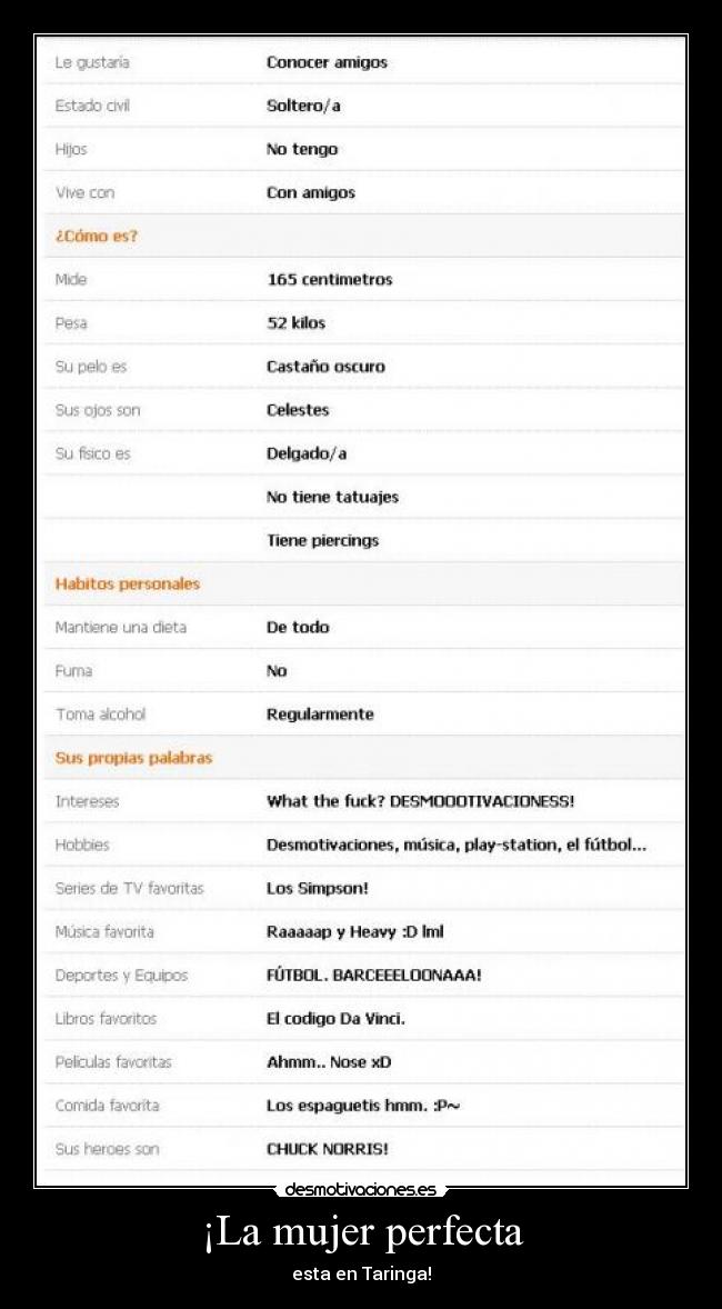¡La mujer perfecta - esta en Taringa!