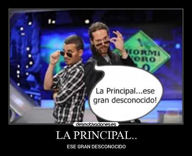 LA PRINCIPAL.. - ESE GRAN DESCONOCIDO