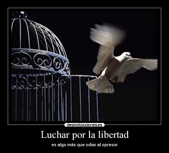 Luchar por la libertad - es algo más que odiar al opresor