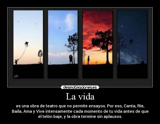 carteles vida vida obra teatro canta baila rie ama vive desmotivaciones