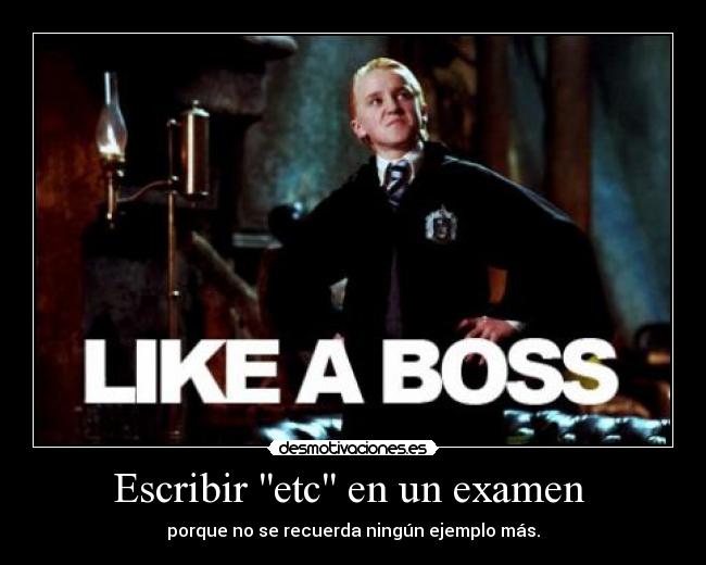 Escribir etc en un examen  - 
