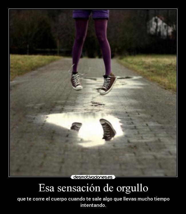 Esa sensación de orgullo - que te corre el cuerpo cuando te sale algo que llevas mucho tiempo intentando.