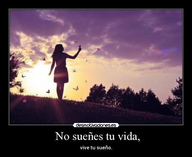 No sueñes tu vida, -