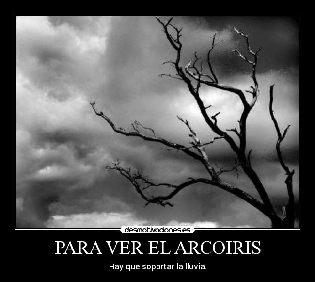 PARA VER EL ARCOIRIS - Hay que soportar la lluvia.