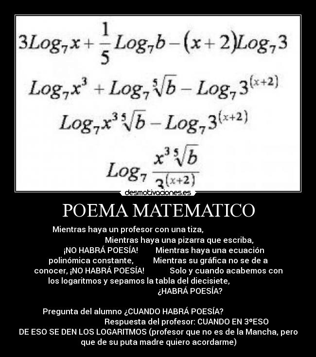 POEMA MATEMATICO -
