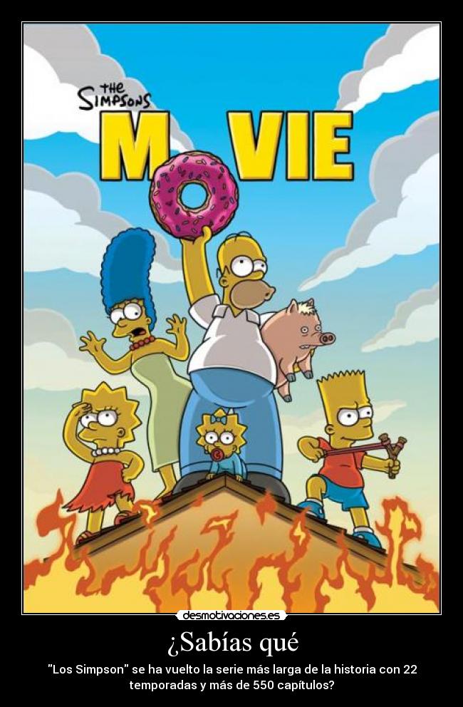 ¿Sabías qué - Los Simpson se ha vuelto la serie más larga de la historia con 22
temporadas y más de 550 capítulos?