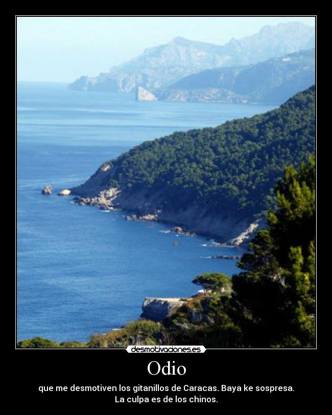 Odio - que me desmotiven los gitanillos de Caracas. Baya ke sospresa.
La culpa es de los chinos.