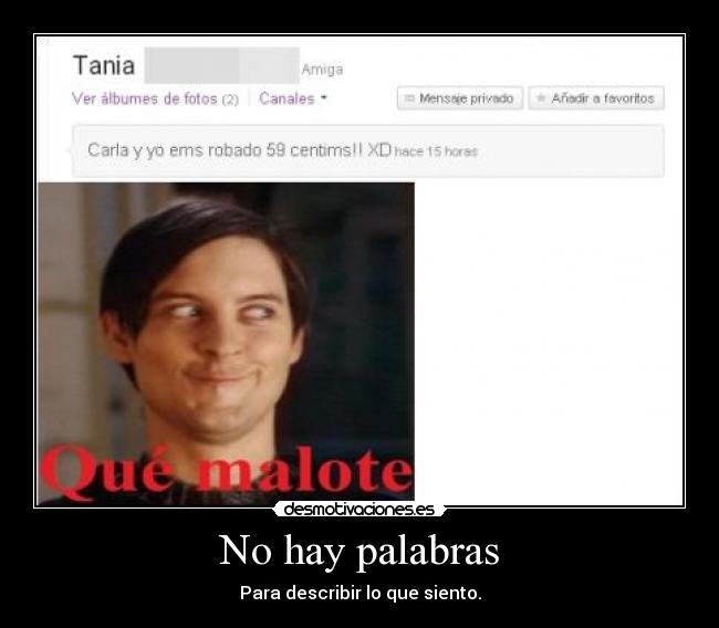 No hay palabras - Para describir lo que siento.