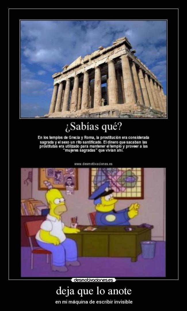 deja que lo anote - en mi máquina de escribir invisible