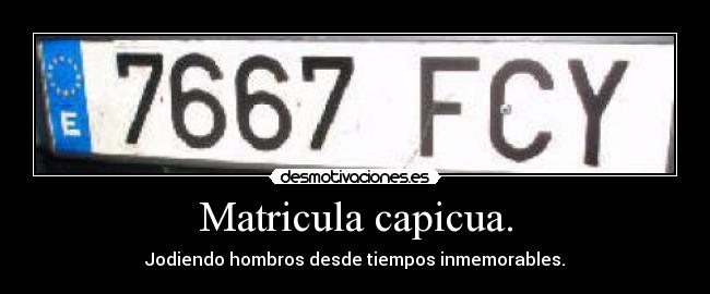 Matricula capicua. - 