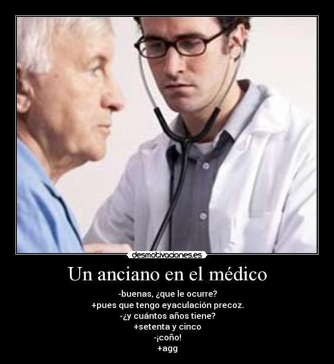 Un anciano en el médico -