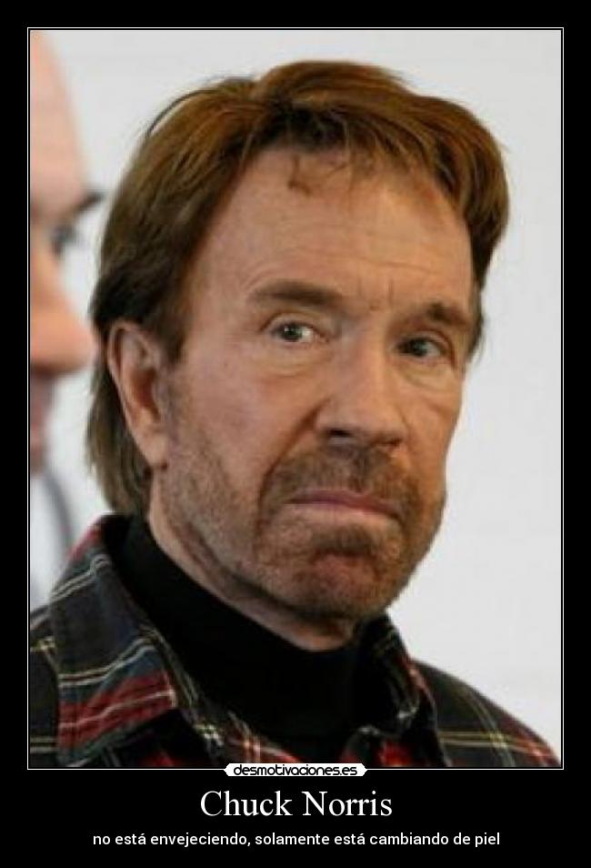 Chuck Norris - no está envejeciendo, solamente está cambiando de piel