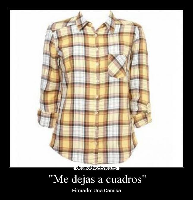 Me dejas a cuadros - Firmado: Una Camisa