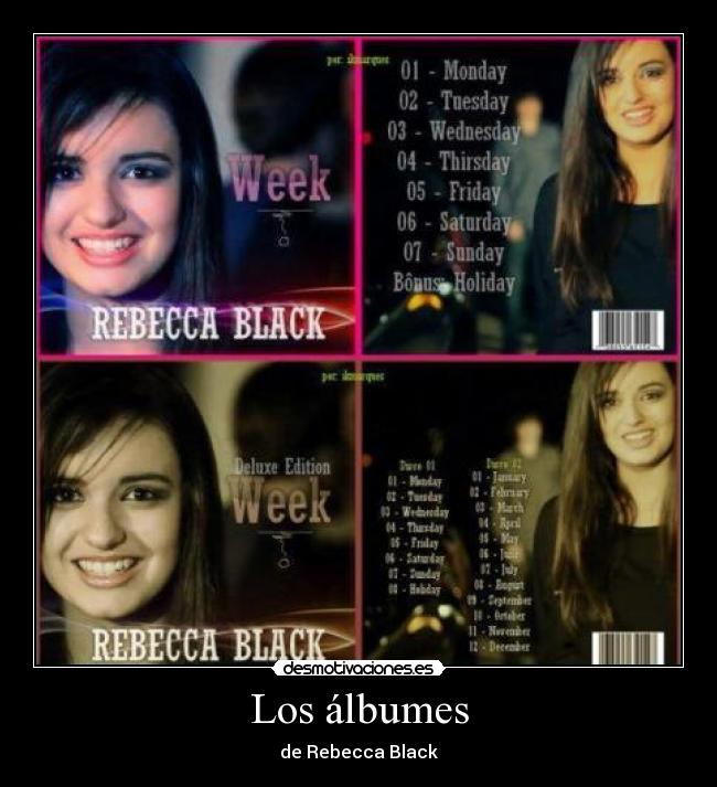 carteles los albumes rebeca black desmotivaciones