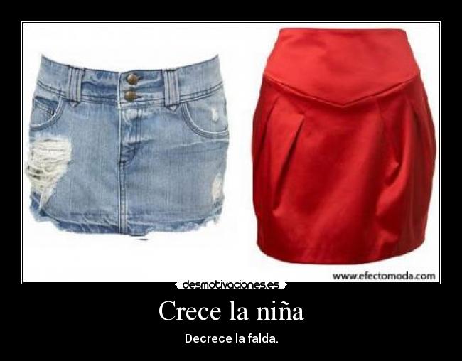 Crece la niña - Decrece la falda.