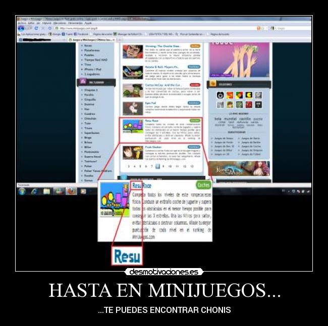 HASTA EN MINIJUEGOS... - ...TE PUEDES ENCONTRAR CHONIS