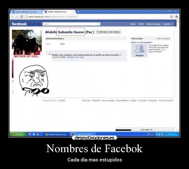 Nombres de Facebok - Cada dia mas estupidos