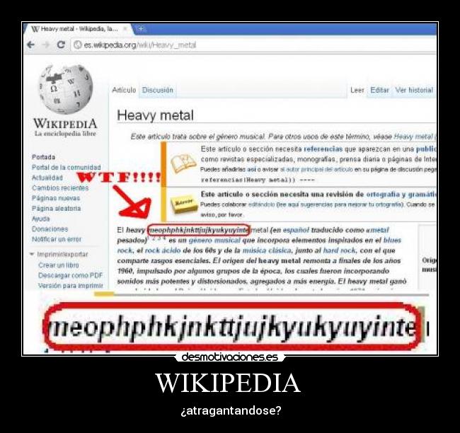 WIKIPEDIA - ¿atragantandose?