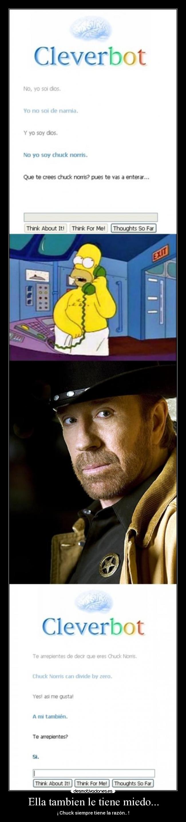 Ella tambien le tiene miedo... - ¡ Chuck siempre tiene la razón.. !