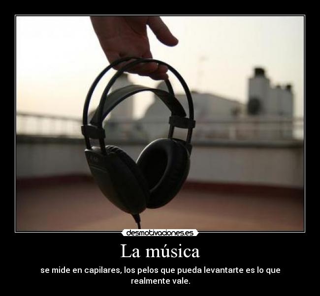 La música - se mide en capilares, los pelos que pueda levantarte es lo que realmente vale.