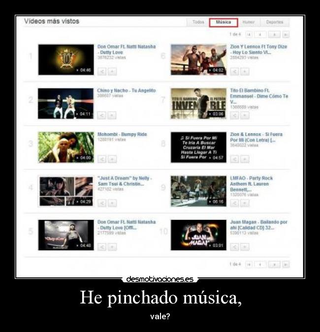 He pinchado música, -