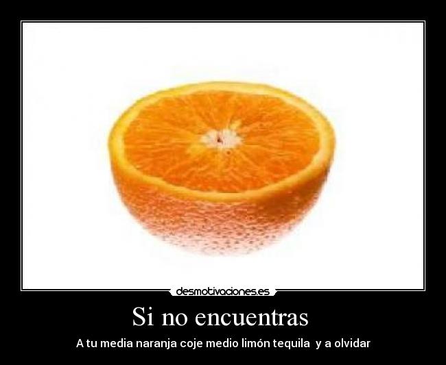 Si no encuentras - A tu media naranja coje medio limón tequila y a olvidar