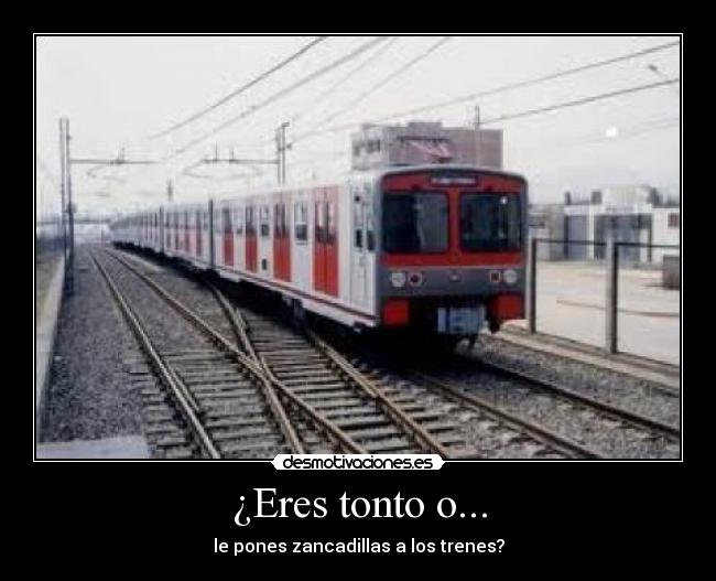 ¿Eres tonto o... - le pones zancadillas a los trenes?