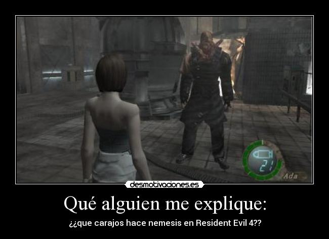 Qué alguien me explique: - ¿¿que carajos hace nemesis en Resident Evil 4??