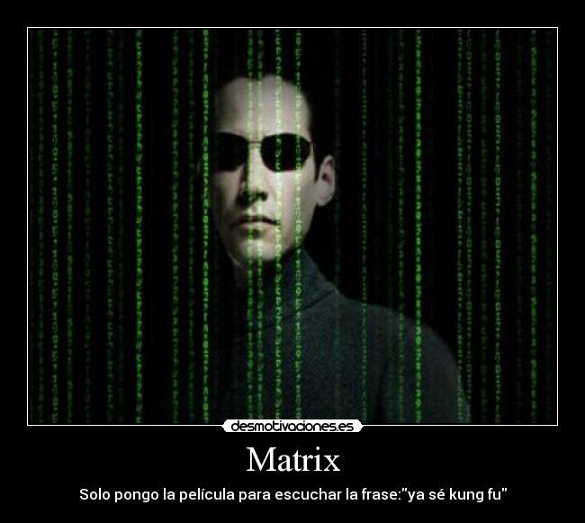 Matrix - Solo pongo la película para escuchar la frase:ya sé kung fu
