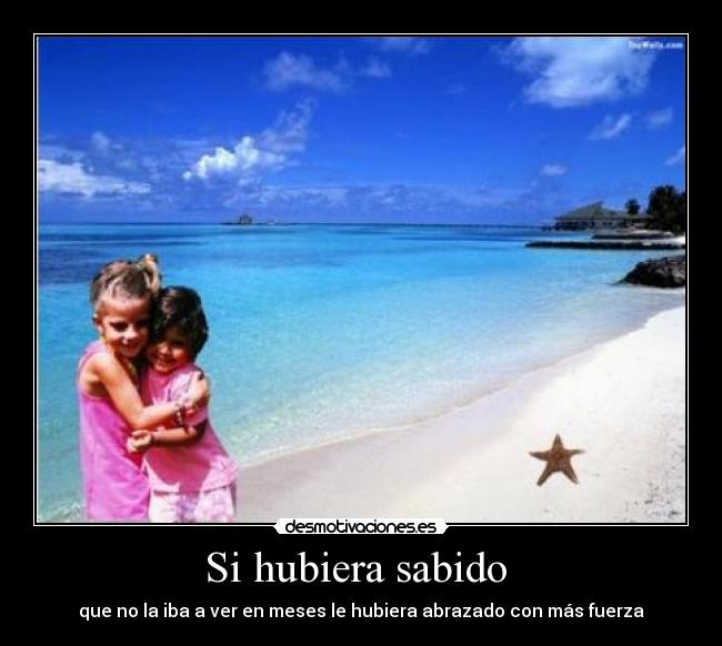 Si hubiera sabido - que no la iba a ver en meses le hubiera abrazado con más fuerza