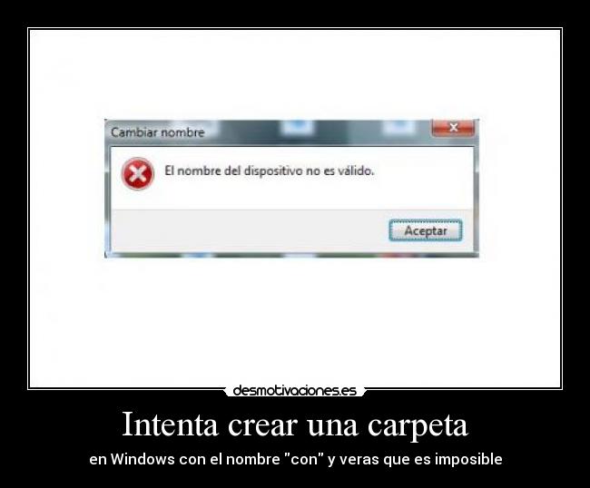 Intenta crear una carpeta -