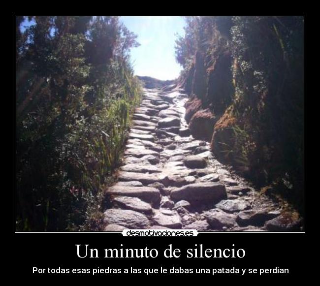 Un minuto de silencio - Por todas esas piedras a las que le dabas una patada y se perdian
